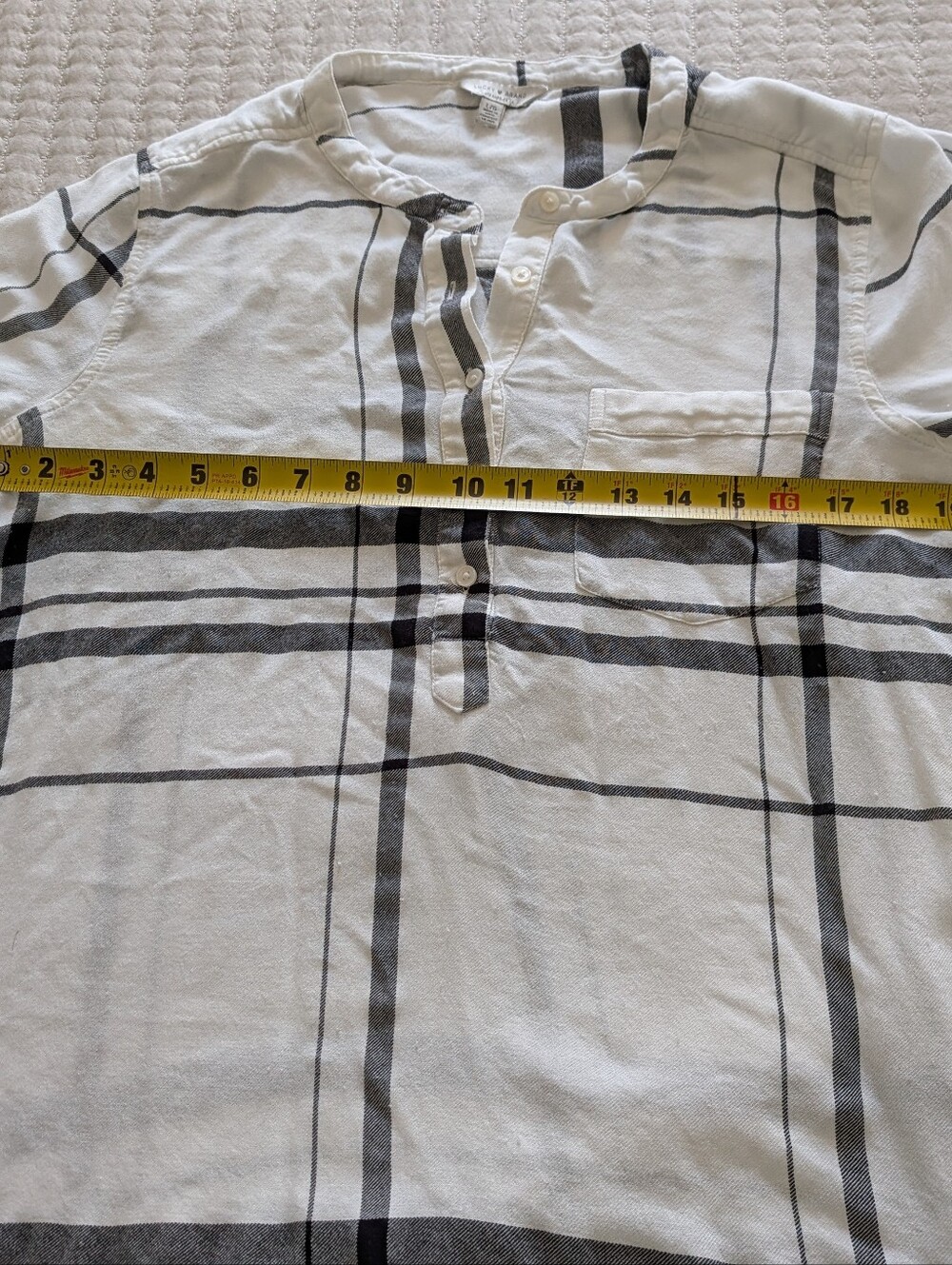 Lucky Brand White Shirt with Black Windowpane Stripes - Picture 4 of 5